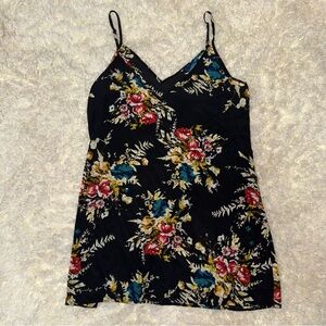 SHEIN Black Floral Slip Dress
